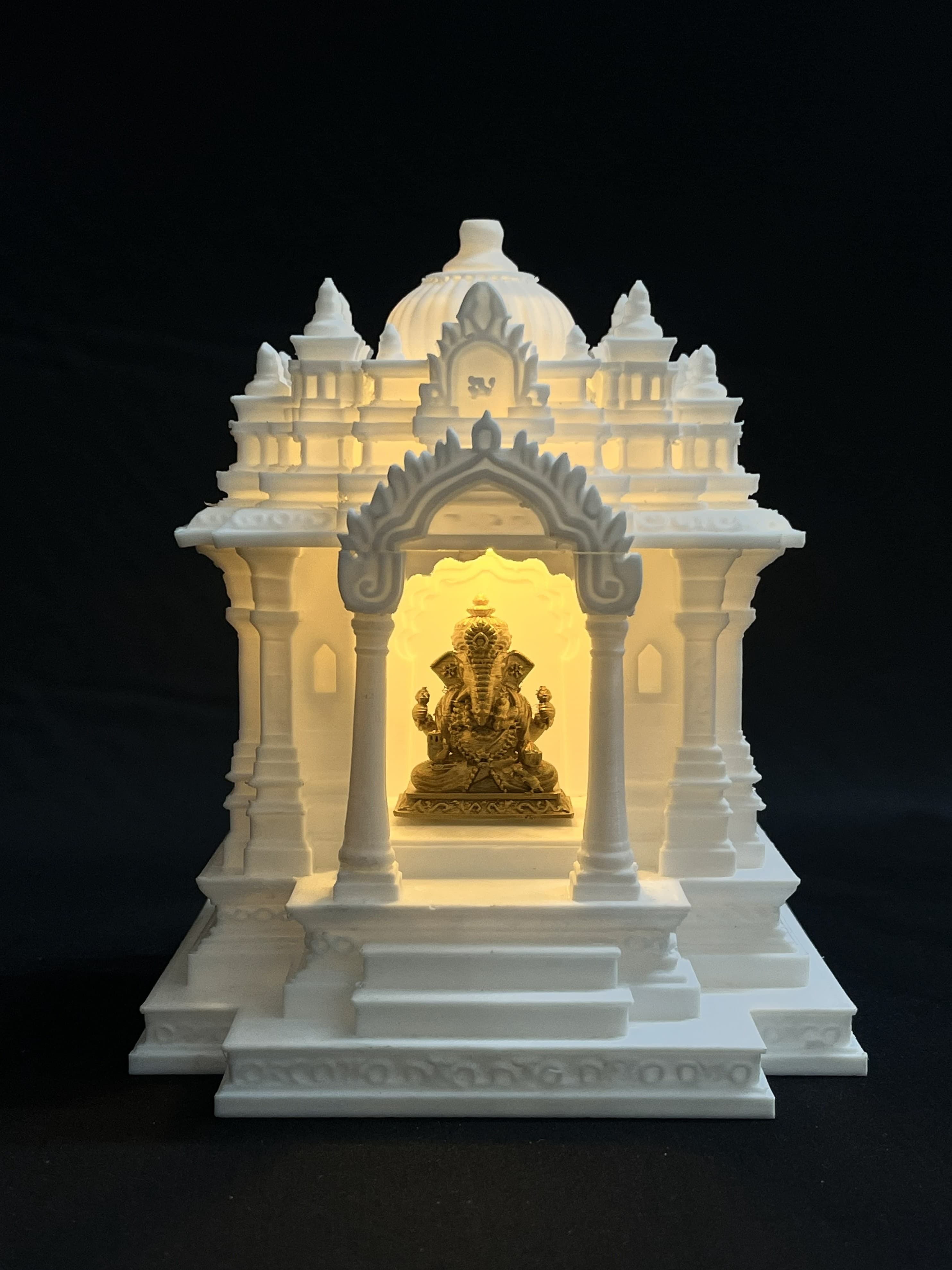 Traditional Indian Temple Table Top with LED Light